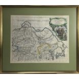 17th century hand coloured engraving- map 'La Gran Tartaria' 1693. 45cm x 56cm