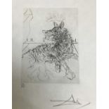Salvador Dali, drypoint etching, Richard III, signed and numbered 216/250, 17.3 x 12.5 cm
