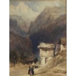 Thomas Miles Richardson (1813-1890) watercolour - Alpine Landscape