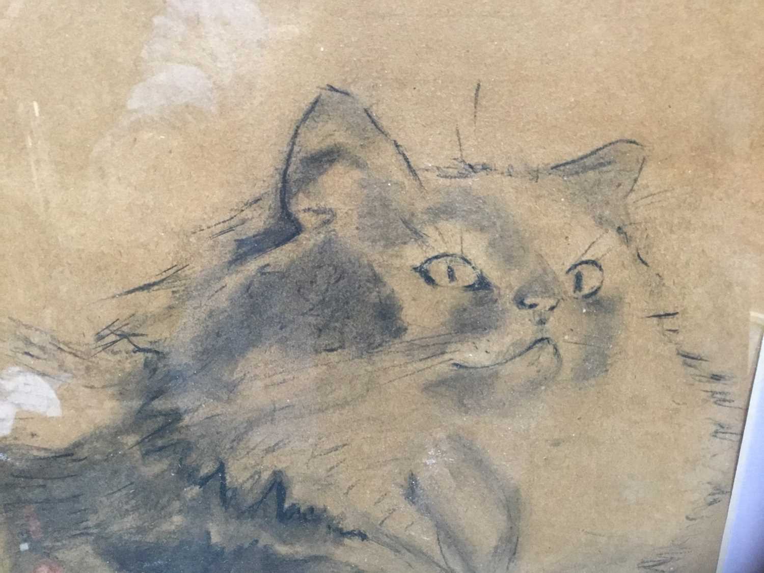 Manner of Mary Fedden (1915-2012) charcoal - cat - Image 3 of 7