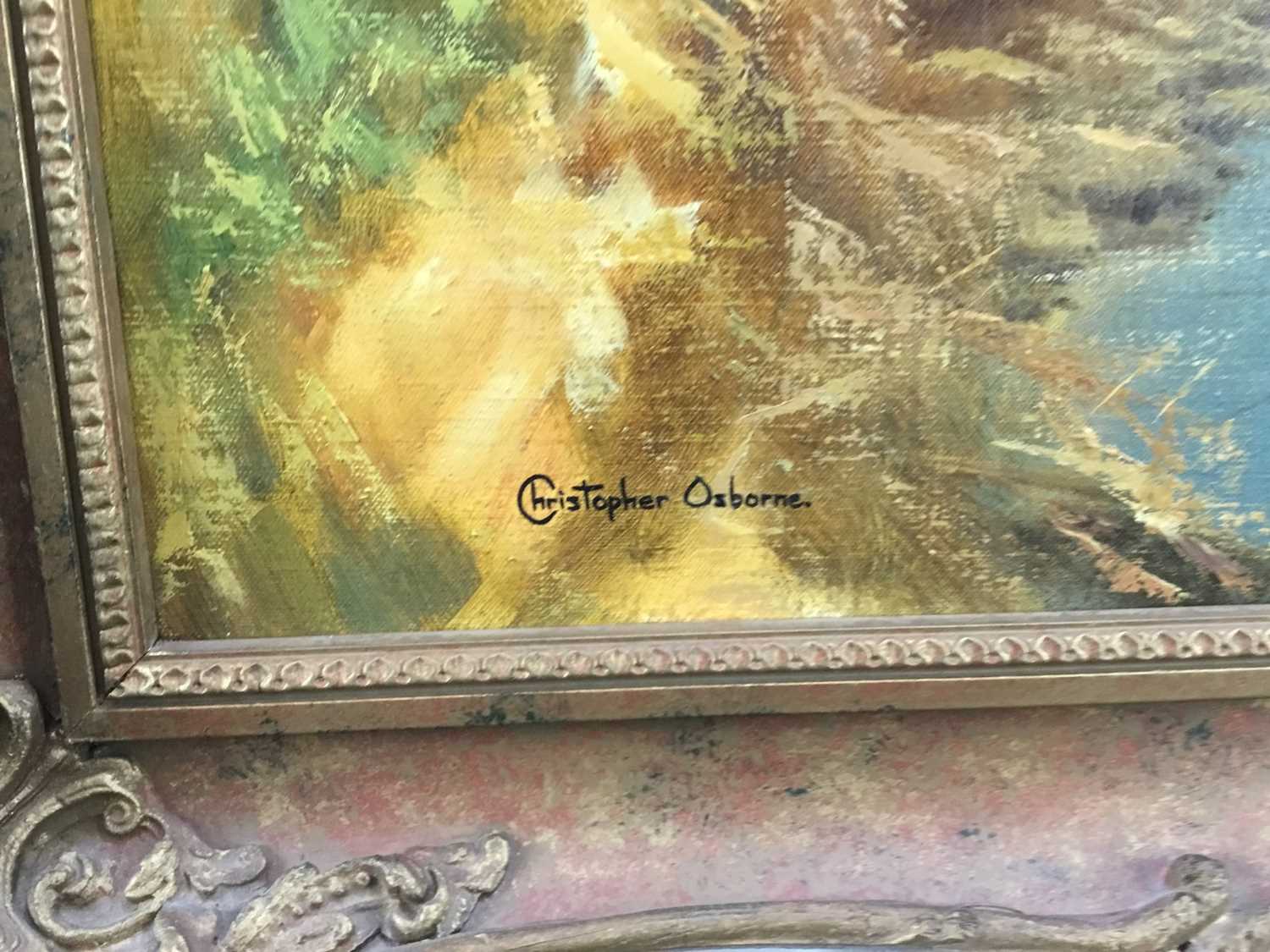 Christopher Osborne, oil on canvas - Winding Brook, signed, in gilt frame - Image 3 of 4