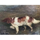 English School 19th Century, oil on canvas, A setter in a landscape, monogrammed J.C. and dated 1869