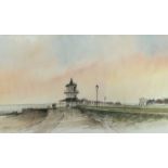 Terry Jeffrey watercolour study- Harwich, signed and dated 1998, in glazed frame