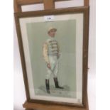 Edwardian Vanity Fair lithograph - the jockey Danny Maher, 38cm x 25cm, in glazed frame