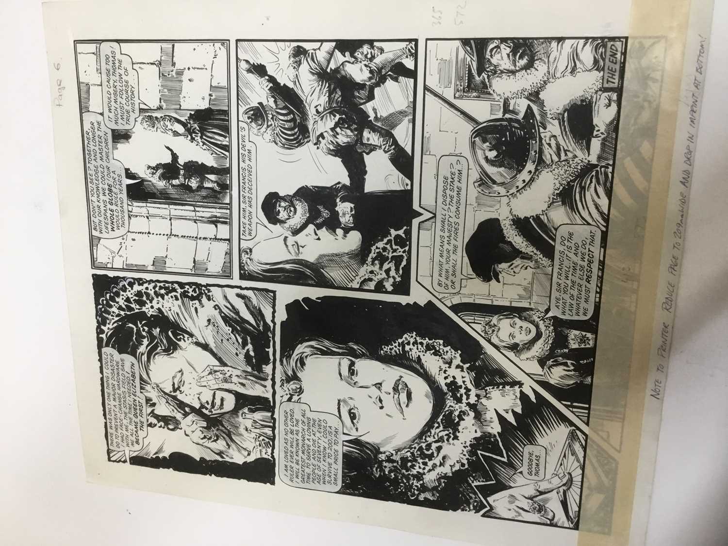 Comic Book Interest: series of 6 pages of original illustrations to 2000AD - Image 8 of 11