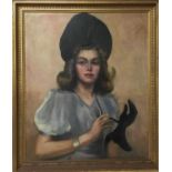 H. Goddard, first half 20th century, oil on canvas - portrait of a lady, signed, in gilt frame