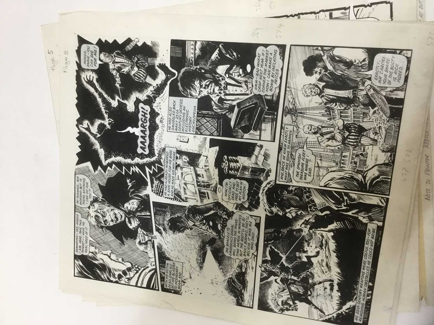 Comic Book Interest: series of 6 pages of original illustrations to 2000AD - Image 5 of 11