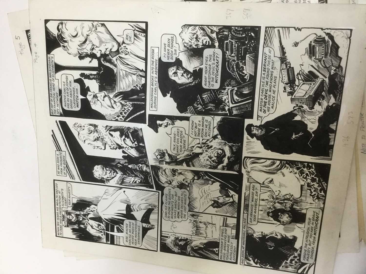 Comic Book Interest: series of 6 pages of original illustrations to 2000AD - Image 6 of 11