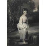 After Joshua Reynolds, 19th century mezzotint by Samuel Cousins, Lady Anne Fitzpatrick together with