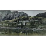 Malcolm Edwards (contemporary) watercolour, Welsh landscape