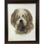 Davis Nesbitt, oil on canvas board, "Monty" an old English Sheepdog, signed and dated '95, in