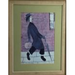 L. S. Lowry photographic print 1962 man with umbrella