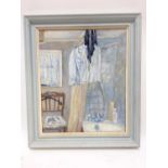 Diana Marsden, contemporary, oil on canvas - Bathroom Interior, signed, 30cm x 25cm, framed