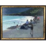 Z. Phillips, oil on canvas, A beach scene on a sunny day, signed, in gilt frame. 34 x 45cm.