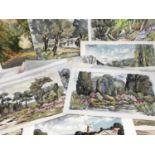 Dorothy Livermore (Bishop), large group of watercolours landscapes, signed