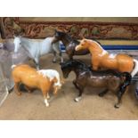 Five assorted Beswick horses