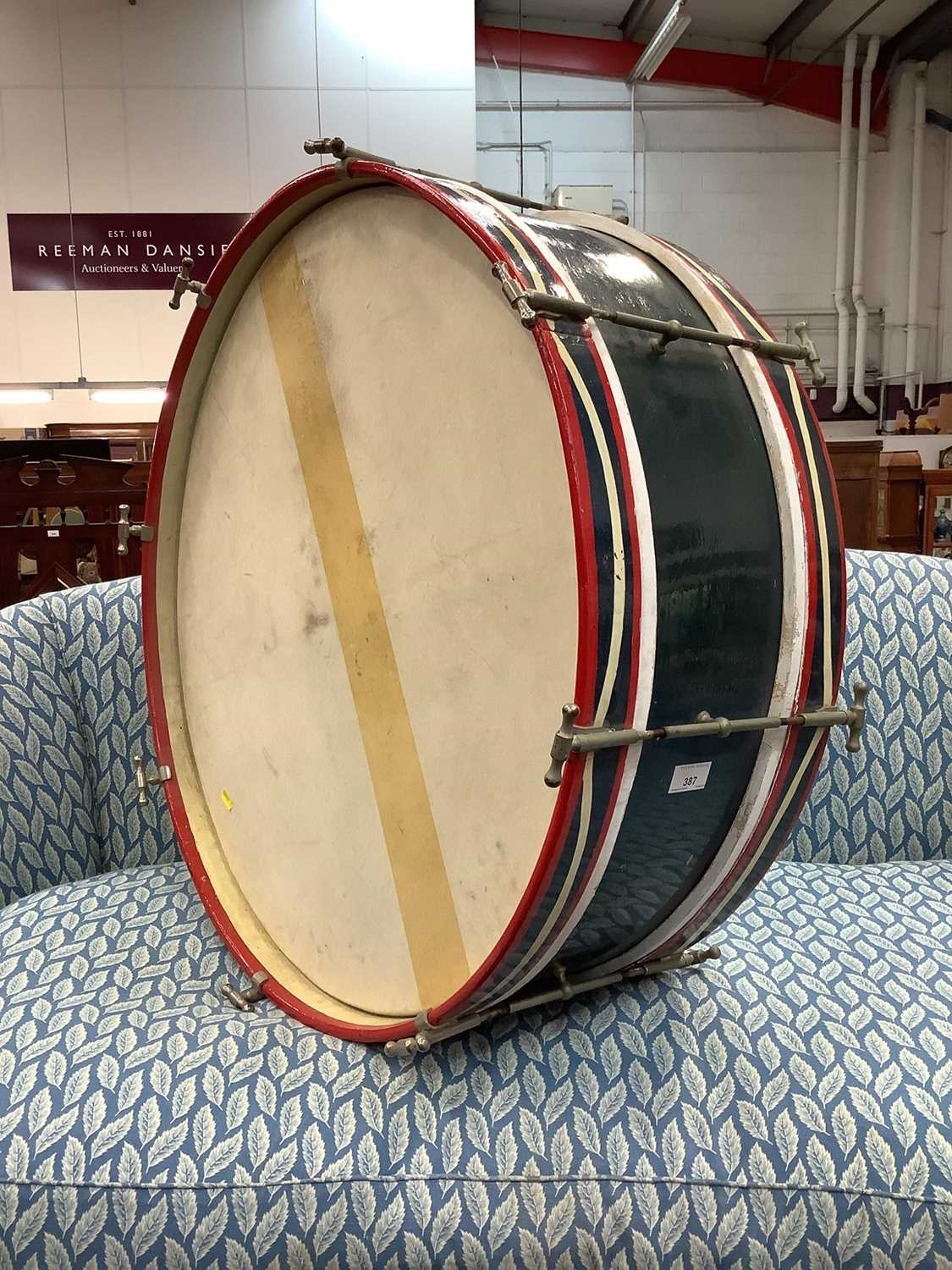 Vintage painted bass drum