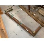 Metal cot and two Victorian brass fenders (3)