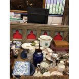 Collection of 19th century and later ceramics to include Derby coffee cans, animal figures and other