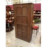 Antique oak hall cupboard/wardrobe, all four sides panelled
