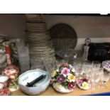 Mixed lot of ceramics and glassware to include Japanese vases, Limoges part service etc