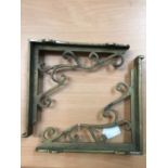 Pair of good quality brass wall brackets with scroll supports