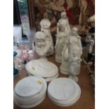 Group of Parian Ware Figures and Wall plaques