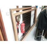 Two very large gilt picture frames and a wooden picture frame (3)