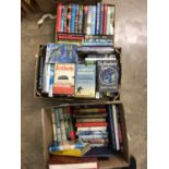 Three boxes of Second World War fiction and non-fiction books