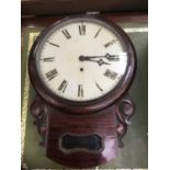 Early Victorian grained rosewood wall clock