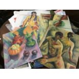 Large collection of Josie Capstick unframed watercolour, pastel, drawings and other works (qty)