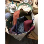 Collection of gentlemans silk ties, London makers and others, fur stoles and other similar items