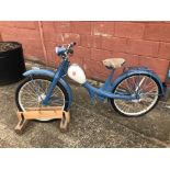 1950's NSU Quickly 49cc Moped, finished in blue and cream, partially restored, engine currently remo