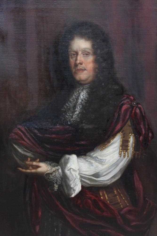 Circle of Godfrey Kneller oil on canvas portrait of Charles Talbot, 12th Earl and Duke of Shrewsbury - Image 2 of 15