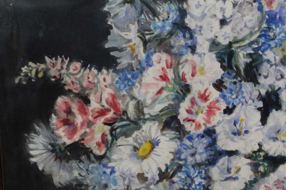 Marion Broom (1878-1962) watercolour - still life profusion of summer flowers, signed, 50cm x 75cm, - Image 4 of 6