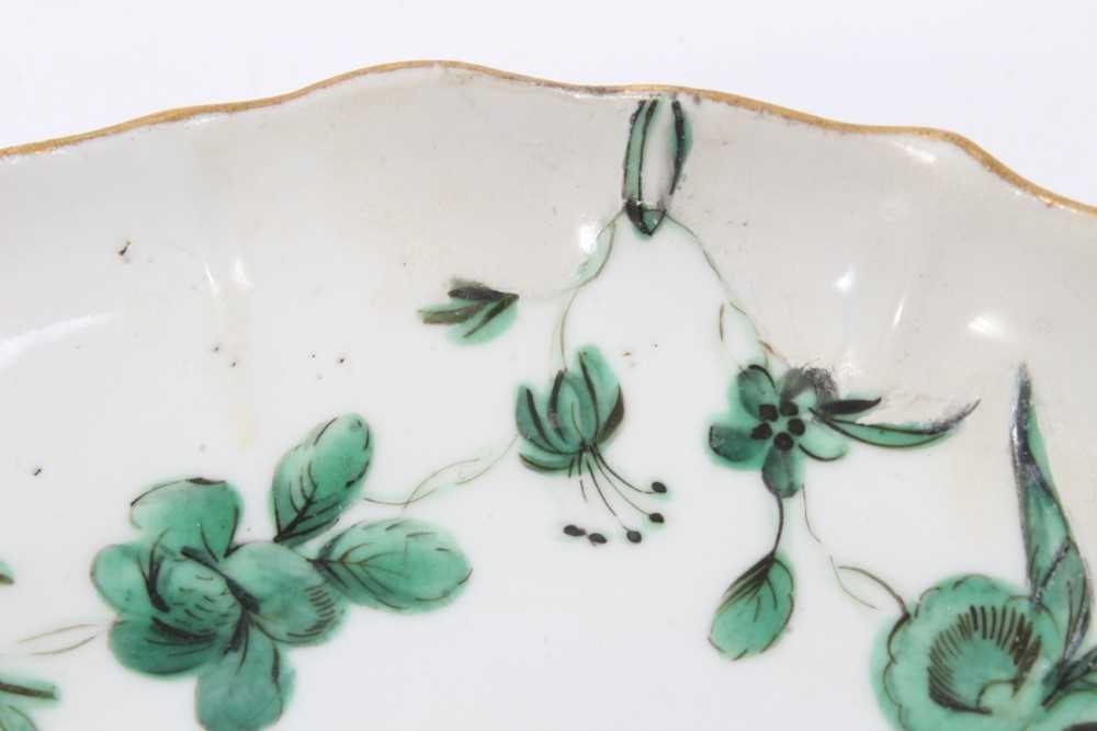 Bristol cup and saucer, circa 1772-75, decorated in green enamels with swags of flowers, with gilt r - Image 10 of 10