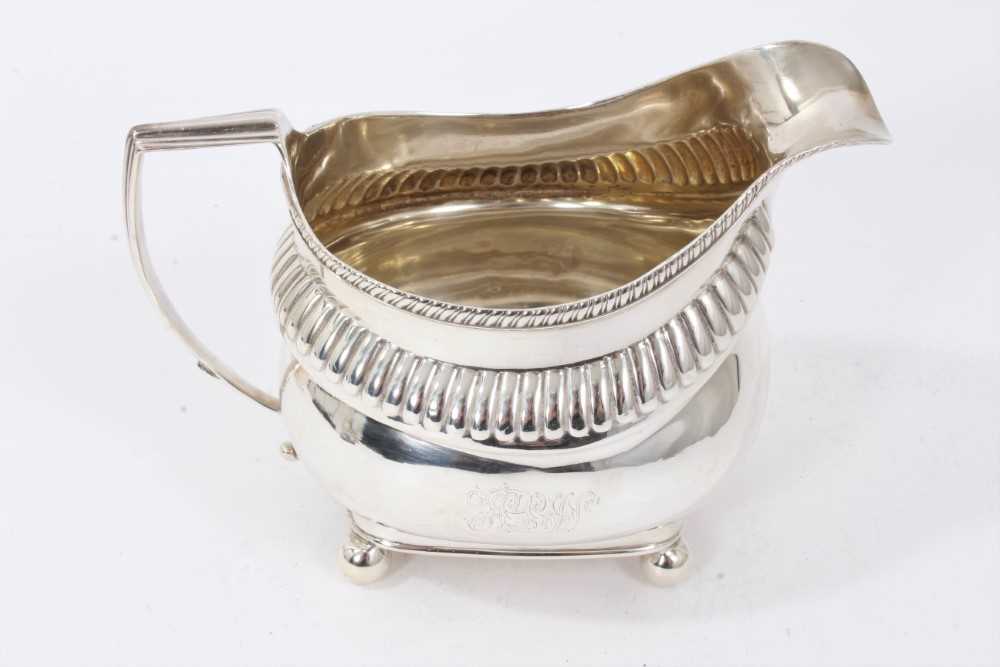 Silver sauceboat together with a cream jug - Image 3 of 8