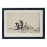 George Soper (1870-1942) signed etching - Toil, in glazed frame, 16cm x 23.5cm Provenance: Chris B