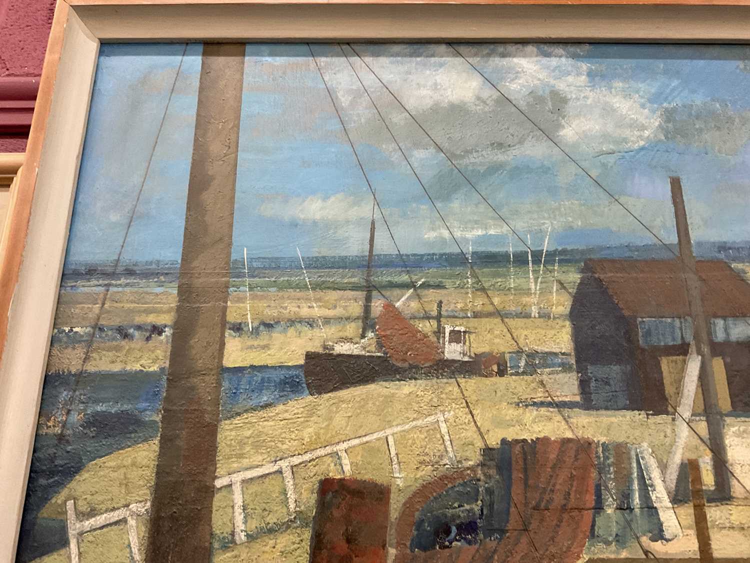 Henry Collins (1910-1994) oil and collage on board, Tollesbury harbour scene, signed and dated ‘87 - Image 19 of 19