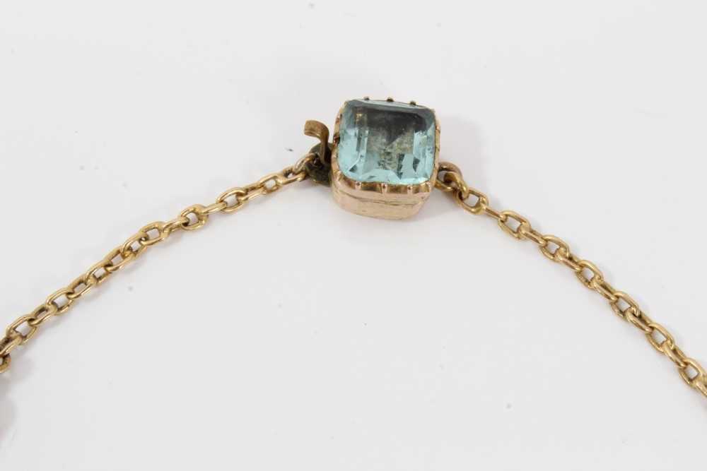 19th century paste set blue stone necklace - Image 7 of 8