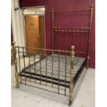Very large Victorian brass bed