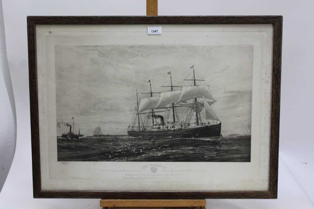 William Lionel Wyllie (1851-1931) signed black and white engraving - White Star Line "The Oceanic", - Image 2 of 18