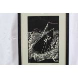 *James Dodds (b.1957) signed limited edition linocut - Peter Grimes, 3/50,