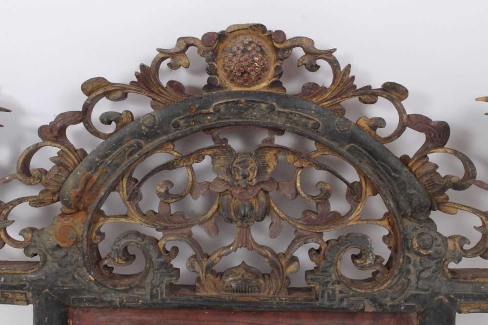 19th century Chinese carved and mirrored panel - Image 3 of 7