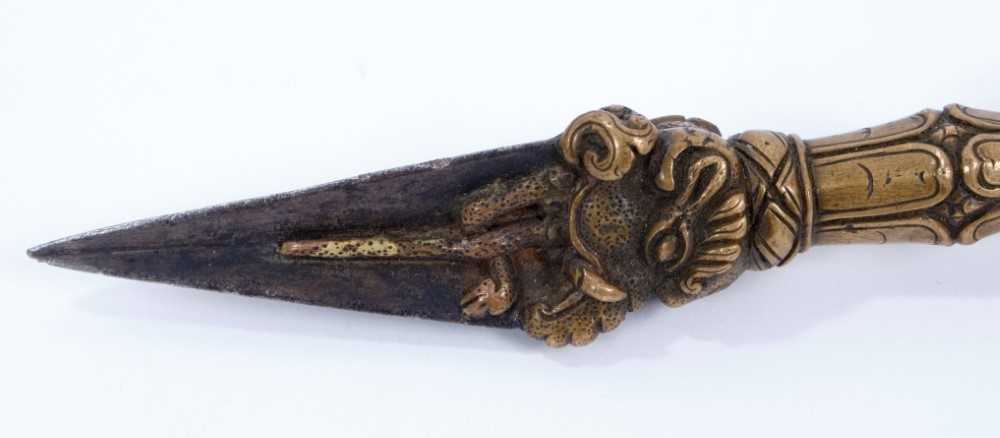 Fine quality antique Tibetan bronze ceremonial dagger - Image 4 of 13