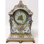 Late 19th century French Faience mantel clock