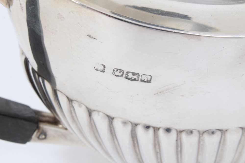 1920s silver half fluted teapot. - Image 3 of 5