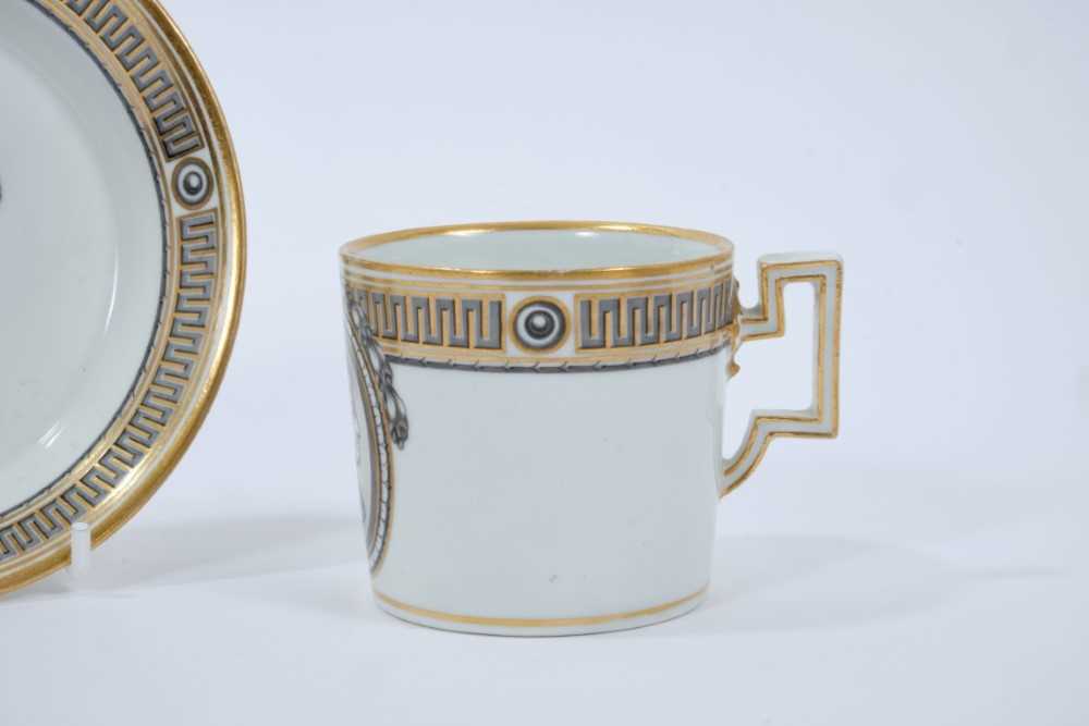 Vienna coffee can and saucer, circa 1780, painted en grisaille with a portrait in profile, the edge - Image 3 of 6