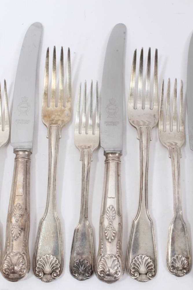 Suite of Georgian silver cutlery for eight place settings - Image 2 of 5