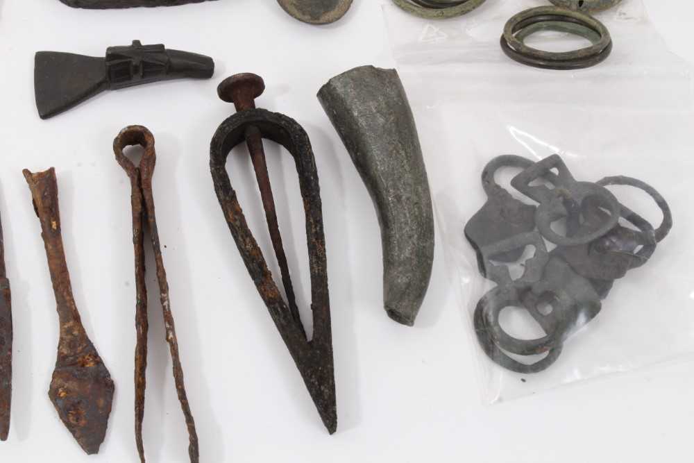 Collection of artefacts, Roman and later, including spoons, knife, rings etc - Image 5 of 6